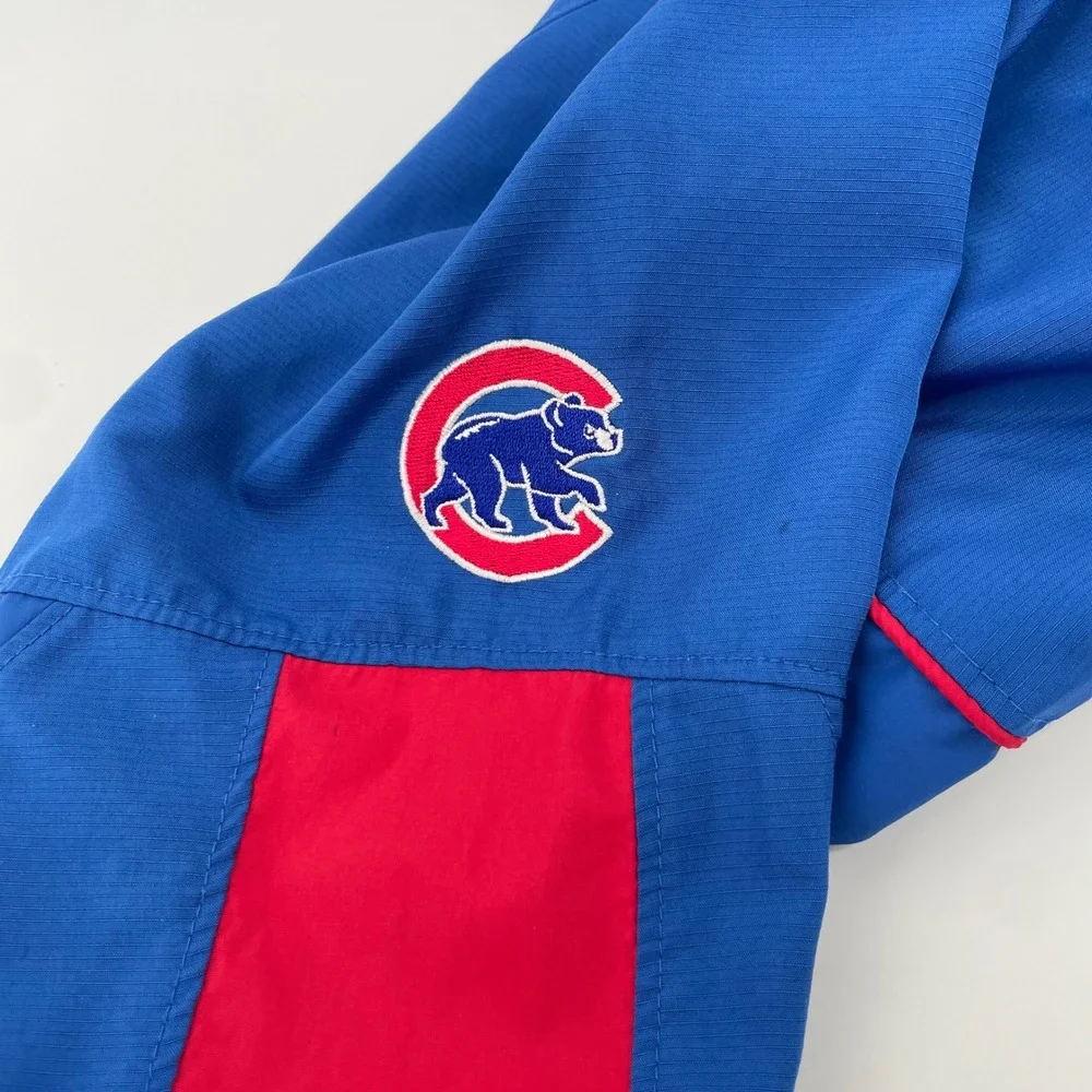 Majestic Chicago Cubs Pullover Mens Large Blue 1/4 Zip Windbreaker MLB Authentic